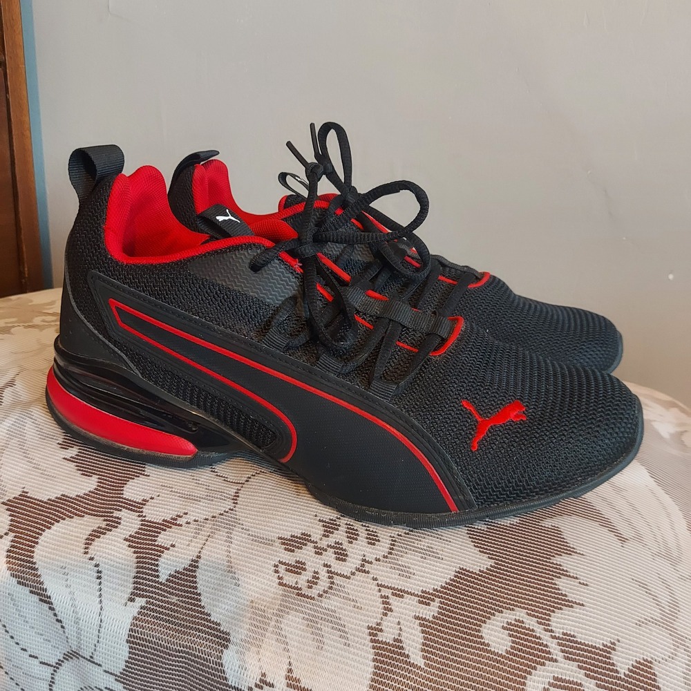 Puma Cell Magma Clean Mens Black Red Sneakers 195656-01 Size 8.5 Low Top Shoes